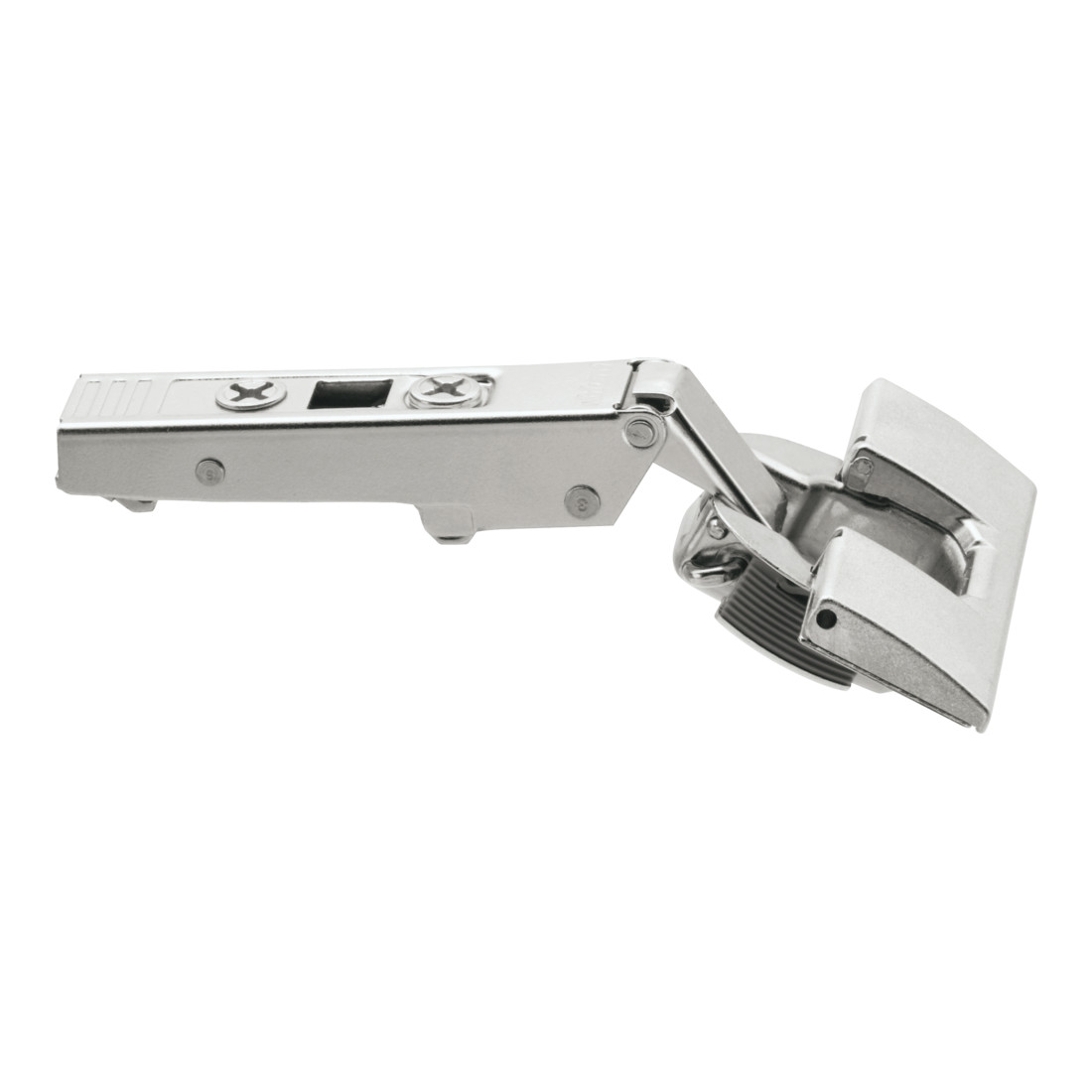 Blum CLIP top Standardscharnier 120°, Eckanschlag, ohne Feder, Topf: INSERTA, vernickelt