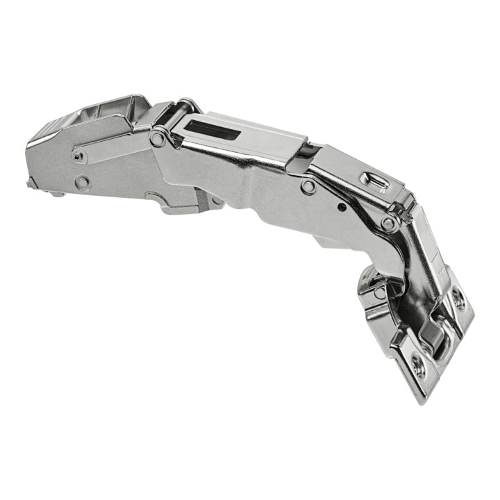 Blum CLIP top Weitwinkelscharnier 155°, Mittelanschlag, ohne Feder, Topf: Schrauben, vernickelt