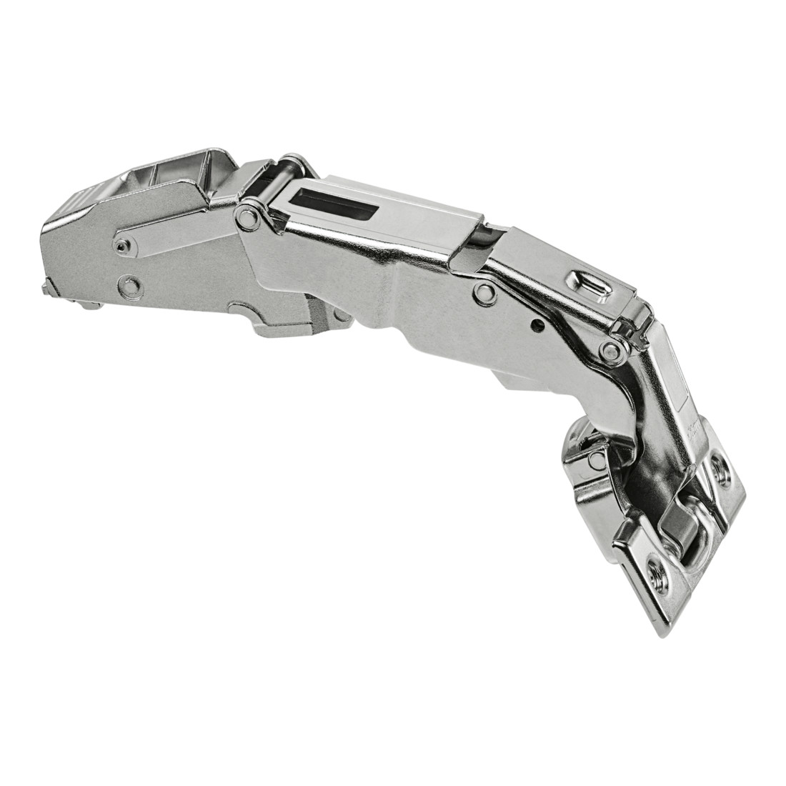 Blum CLIP top Weitwinkelscharnier 155°, Mittelanschlag, ohne Feder, Topf: Schrauben, vernickelt