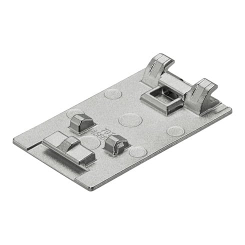 Blum CRISTALLO Plaque à coller, rectangulaire, pour verre / miroir, nickelé mat sablé