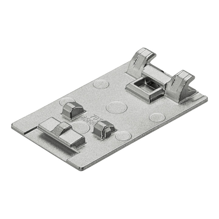 Blum CRISTALLO Plaque à coller, rectangulaire, pour verre / miroir, nickelé mat sablé