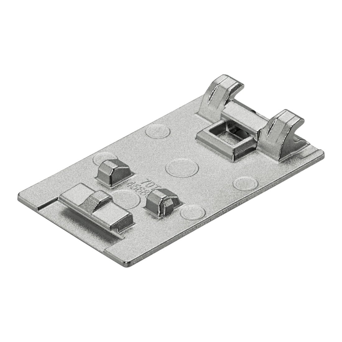 Blum CRISTALLO Plaque à coller, rectangulaire, pour verre / miroir, nickelé mat sablé