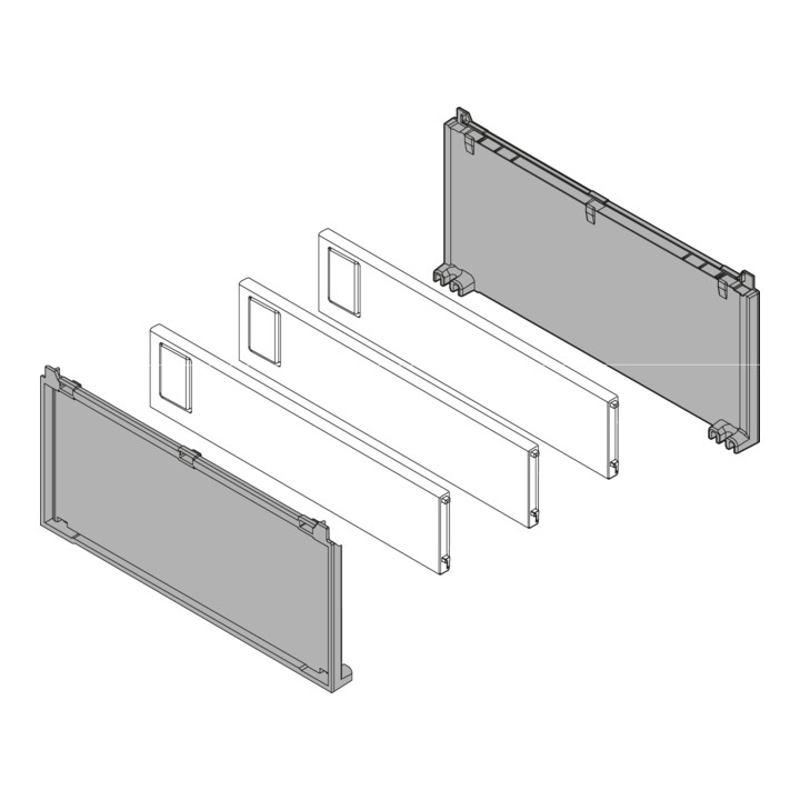Blum Flaschenset AMBIA-LINE Länge 199,6 mm oriongrau matt
