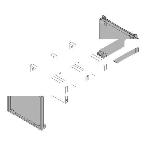 Blum Flaschenset AMBIA-LINE Länge 99,6 mm seidenweiss matt
