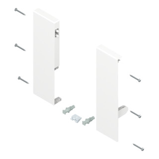 Blum Fronthalter TANDEMBOX Höhe D für Innenauszug mit 1-fach Reling links/rechts für TANDEMBOX antaro Seidenweiß