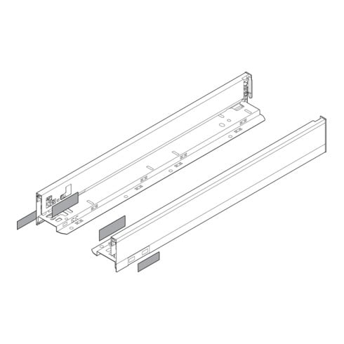 Blum LEGRABOX Cadre, hauteur N 66,5 mm, NL 550 mm, gauche/droite, pour LEGRABOX pure, oriongrau mat