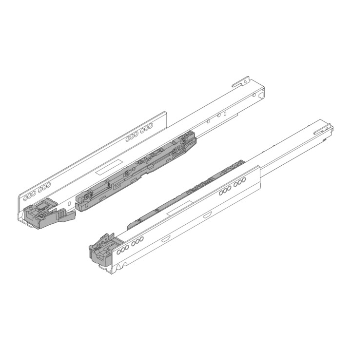 Blum LEGRABOX Korpusschiene mit BLUMOTION S, Vollauszug, 40 kg, NL 600 mm, links/rechts, verzinkt