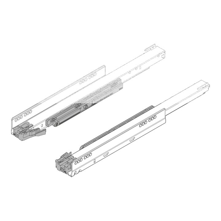 Blum LEGRABOX Korpusschiene mit TIP-ON, Vollauszug, 40 kg, NL 550 mm, links/rechts, verzinkt