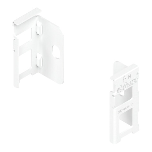 Blum LEGRABOX support arrière en bois, hauteur N 80 mm, gauche/droite, blanc satiné mat