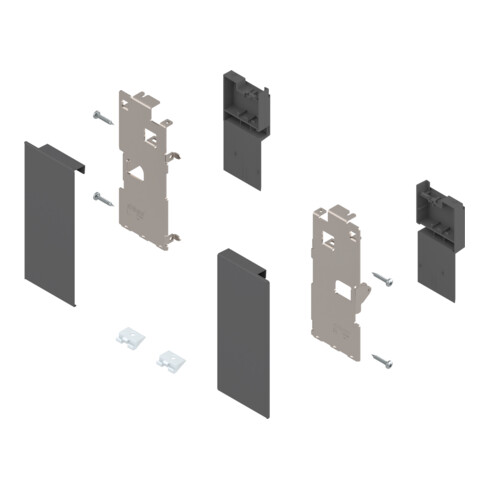 Blum LEGRABOX support de façade, hauteur K, pour tiroir à l'anglaise, gauche/droite, gris orion mat