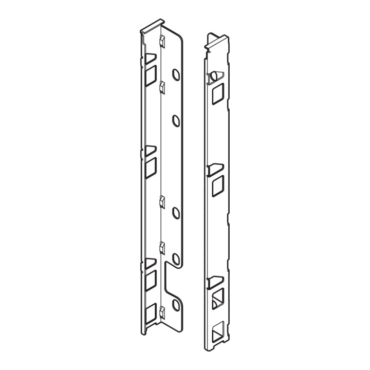 Blum LEGRABOX Support de panneau arrière en bois, hauteur F (257 mm), gauche/droite, blanc soyeux mat