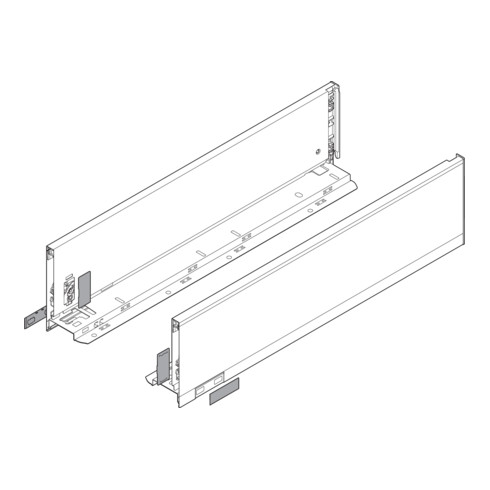Blum LEGRABOX Zarge, Höhe K 128,5 mm, NL 400 mm, links/rechts, für LEGRABOX pure, oriongrau matt