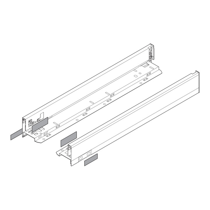 Blum LEGRABOX Zarge, Höhe N 66,5 mm, NL 400 mm, links/rechts, für LEGRABOX pure, seidenweiss matt