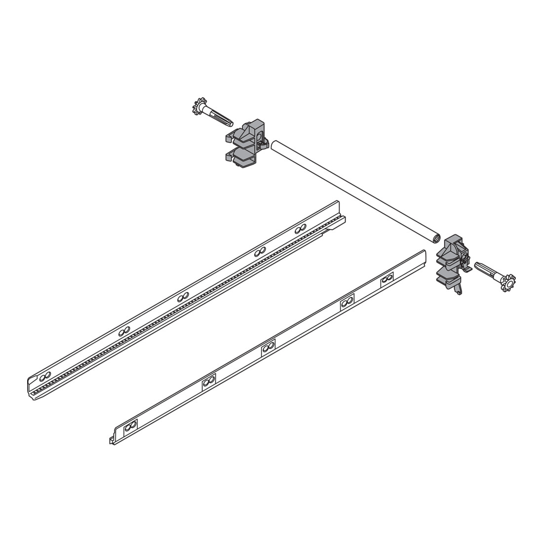 Blum Seitenstabilisierung TANDEMBOX (nach Oben aufbauend) Vollauszug Schubkasten/Frontauszug