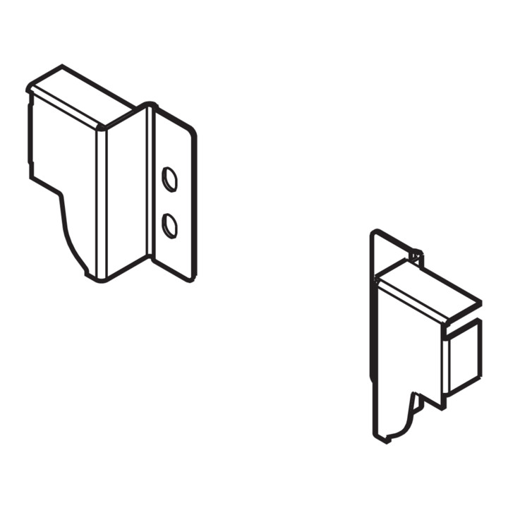 Blum TANDEMBOX Holzrückwandhalter, Höhe N (81,5 mm), links/rechts, R9006 weissaluminium