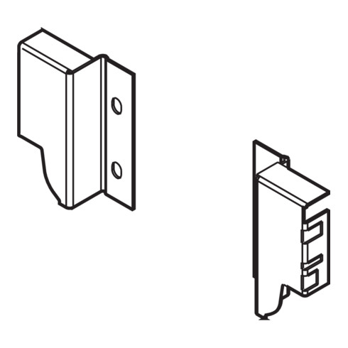 Blum TANDEMBOX support arrière en bois, hauteur M (96,5 mm), gauche/droite, R9006 aluminium blanc