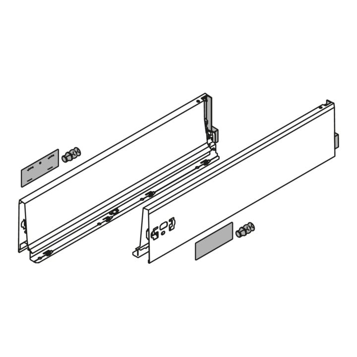 Blum TANDEMBOX Zarge, Höhe K 115 mm, NL 270 mm, links/rechts, für TANDEMBOX antaro, seidenweiss