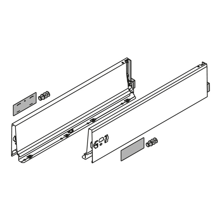 Blum TANDEMBOX Zarge, Höhe K 115 mm, NL 300 mm, links/rechts, für TANDEMBOX antaro, seidenweiss
