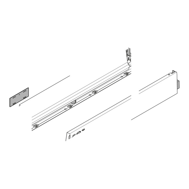 Blum TANDEMBOX Zarge, Höhe M 83 mm, NL 270 mm, links/rechts, für TANDEMBOX intivo/antaro, R9006 weissaluminium