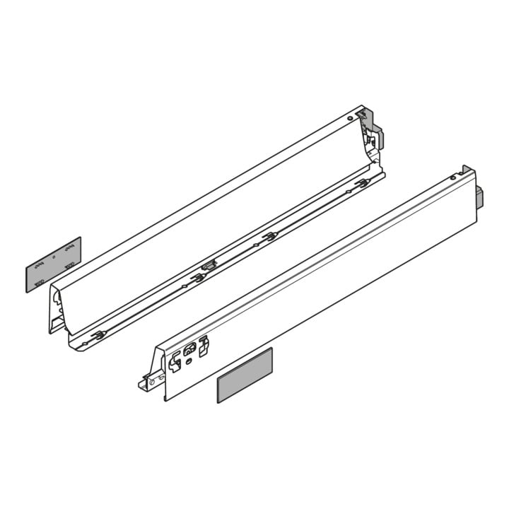 Blum TANDEMBOX Zarge, Höhe N 68 mm, NL 400 mm, links/rechts, für TANDEMBOX intivo/antaro, seidenweiss