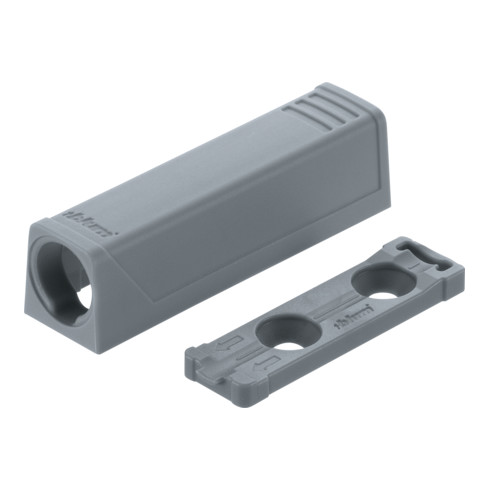 Blum TIP-ON Adapterplatte für Türen, Kurzversion, Schrauben, R7036 platingrau