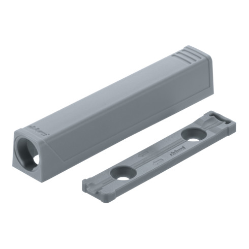 Blum TIP-ON Adapterplatte für Türen, Langversion, Schrauben, R7036 platingrau