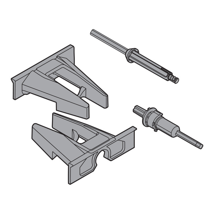 Blum TIP-ON Kupplung und Aufnahme Kunststoff / Stahl