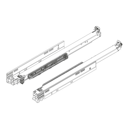 Blum Vollauszug für Holzschubkasten MOVENTO für TIP-ON BLUMOTION 60 kg Nennlänge 650 mm für Kupplung links/rechts