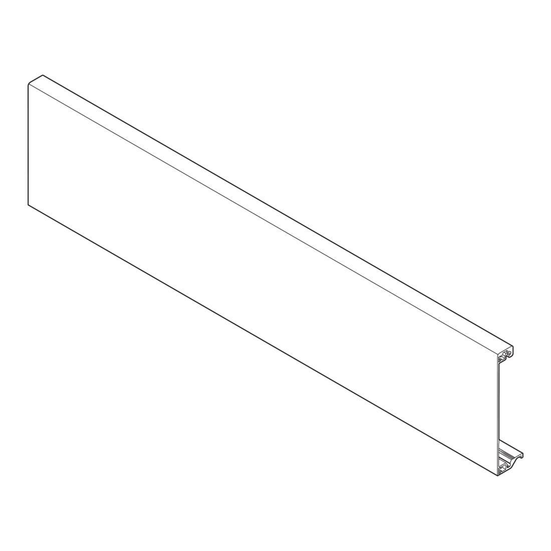 Blum Vorderstück TANDEMBOX für Innenschubkasten und Innenauszug mit Querreling Korpusbreite 1200 mm zum Ablängen für TANDEMBOX intivo/antaro Seidenweiß