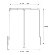 BMB Kleiderlift, 850-1100mm, Stahl, silbergrau, 12kg-4