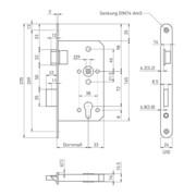 BMH Panik-Einsteckschloss 1013PZ72/9,D65,F2-2