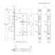 BMH Serrure à encastrer pour porte intérieure 300, WC78/8, D60, F20-3