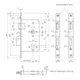 BMH Serrure à encastrer pour porte intérieure 450, WC78/8, D65, F20-3