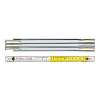 BMI Gliedermaßstab 9802 L.2m B.16mm mm/cm EG III Buche weiß-gelb
