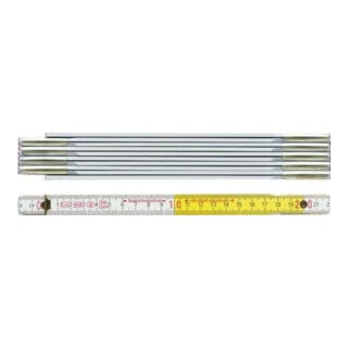 BMI Gliedermaßstab 9802 L.2m B.16mm mm/cm EG III Buche weiß-gelb