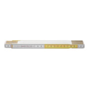 BMI Houten duimstok, wit/geel, Lengte: 2m