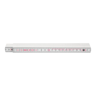 BMI Houten duimstok wit, Lengte: 2m