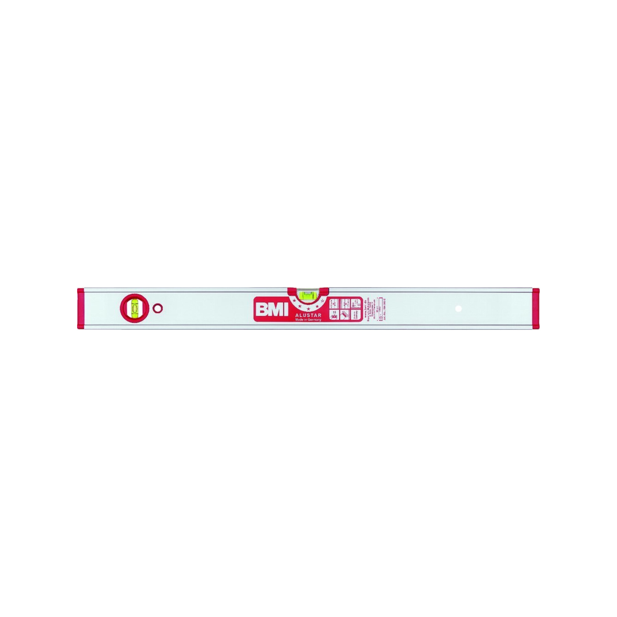 BMI Magnet-Wasserwaage LM ALUSTAR 150cm eloxiert mit 3 Libellen
