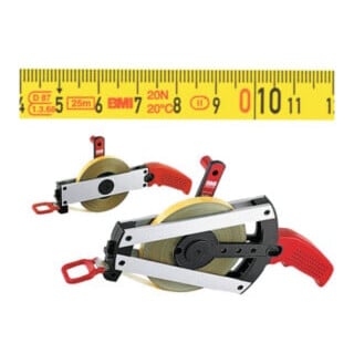 BMI Mètre ruban en acier gainé polyamide, cadre, 20 m