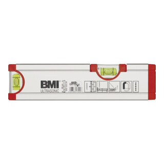 BMI Wasserwaage Alu 20cm m.Magnet Ulrasonic m.Horizontal-Libelle