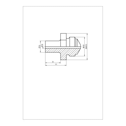 Gesipa Bocchino di ricambio V-17/36 (versione estesa da 8mm)