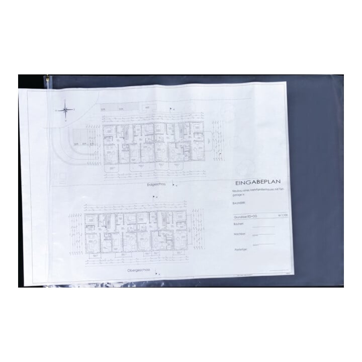 Böck Housses de protection pour plans 900x1280mm fermeture glissière 2 côtés transparentes