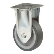 Bockrolle 125 mm LG.G Stahlbl verz. Gummirad-1