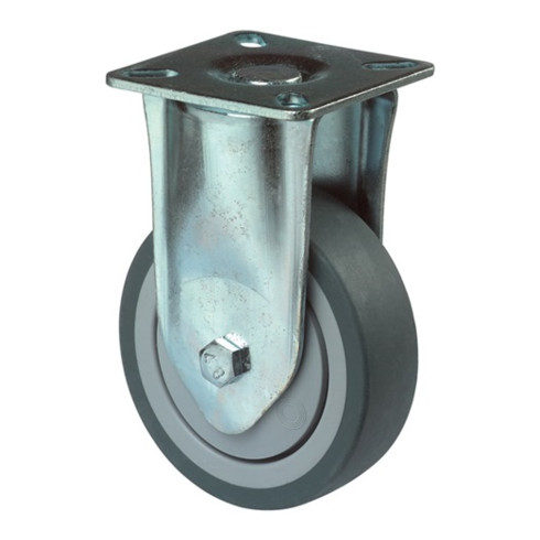 Bockrolle 75mm 50kg Vollgummi 60 x 60mm