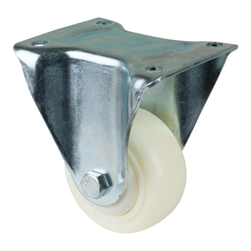 BS Rollen Bockrolle D.100mm Trgf.300kg Ku.Platte L138xB110mm Farbe Rl.weiß