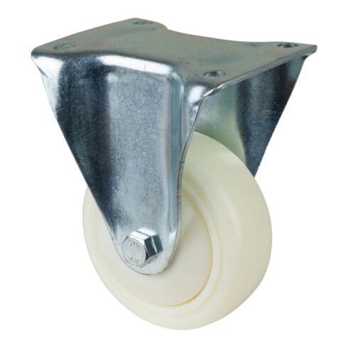 BS Rollen Bockrolle D.125mm Trgf.450kg Ku.Platte L138xB110mm Farbe Rl.weiß