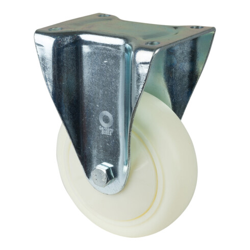 BS Rollen Bockrolle D.150mm Trgf.600kg Ku.Platte L138xB110mm Farbe Rl.weiß