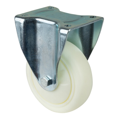 BS Rollen Bockrolle D.150mm Trgf.650kg Ku.Platte L135xB110mm Farbe Rl.weiß