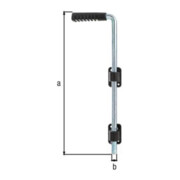 Bodenschieber galv.verz.d.pass.L400xS16mmStahl schwarz A Bolz.-Tor 40mm GAH-4
