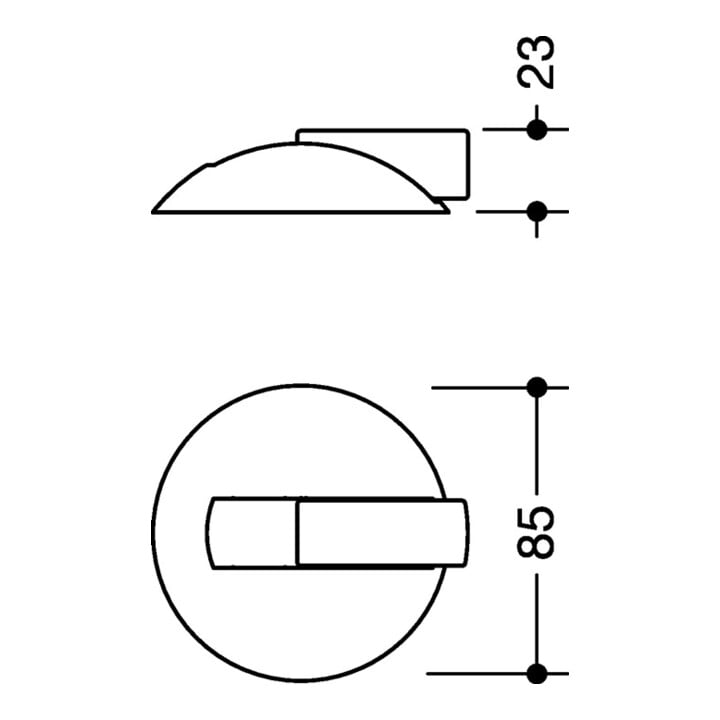 Bodentürpuffer 625B 90 D.85mm H.22,5mm Ku.90 tiefschwarz ma Dübelmontage HEWI
